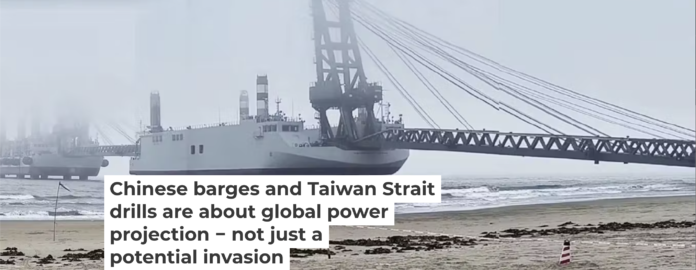 A Mulberry Harbour for the 21st century. Image from video posted on Weibo via Chinese state media.